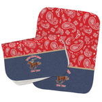 Western Ranch Burp Cloths - Fleece - Set of 2 w/ Name or Text