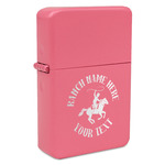 Western Ranch Windproof Lighter - Pink - Single Sided & Lid Engraved (Personalized)