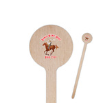 Western Ranch 7.5" Round Wooden Stir Sticks - Single Sided (Personalized)