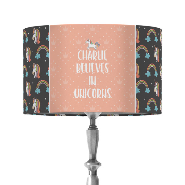 Custom Unicorns 12" Drum Lamp Shade - Fabric (Personalized)