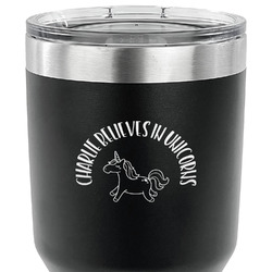 Unicorns 30 oz Stainless Steel Tumbler - Black - Single Sided (Personalized)