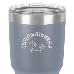 Unicorns 30 oz Stainless Steel Tumbler - Grey - Single-Sided (Personalized)