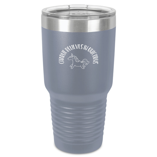 Custom Unicorns 30 oz Stainless Steel Tumbler - Grey - Single-Sided (Personalized)