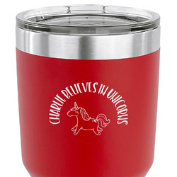 Unicorns 30 oz Stainless Steel Tumbler - Red - Double Sided (Personalized)