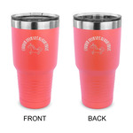 Unicorns 30 oz Stainless Steel Tumbler - Coral - Double Sided (Personalized)