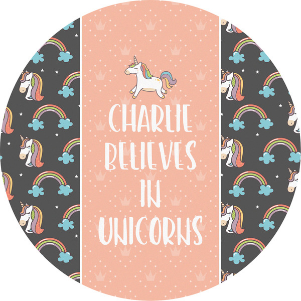 Custom Unicorns Multipurpose Round Labels - 5" (Personalized)