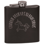 Unicorns Black Flask Set (Personalized)