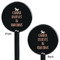 Unicorns Black Plastic 5.5" Stir Stick - Double Sided - Round - Front & Back