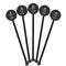 Unicorns Black Plastic 5.5" Stir Stick - Round - Fan View