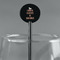 Unicorns Black Plastic 5.5" Stir Stick - Round - Main