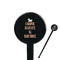 Unicorns Black Plastic 7" Stir Stick - Round - Closeup