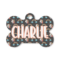 Unicorns Bone Shaped Dog ID Tag - Small (Personalized)