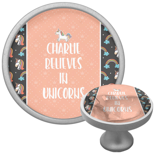 Custom Unicorns Cabinet Knob (Silver) (Personalized)