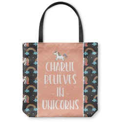 Unicorns Canvas Tote Bag - Small - 13"x13" (Personalized)