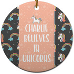 Unicorns Round Ceramic Ornament w/ Name or Text