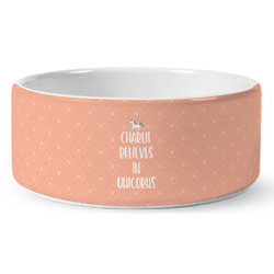 Unicorns Ceramic Dog Bowl (Personalized)