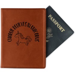 Unicorns Passport Holder - Faux Leather (Personalized)