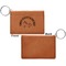 Unicorns Cognac Leatherette Keychain ID Holders - Front Apvl