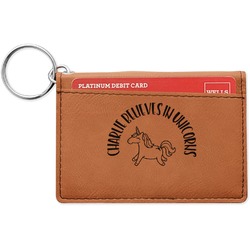 Unicorns Leatherette Keychain ID Holder - Double Sided (Personalized)