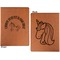 Unicorns Cognac Leatherette Portfolios with Notepad - Small - Double Sided- Apvl