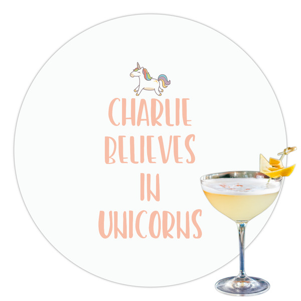 Custom Unicorns Printed Drink Topper - 3.5" (Personalized)