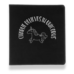 Unicorns Leather Binder - 1" - Black (Personalized)