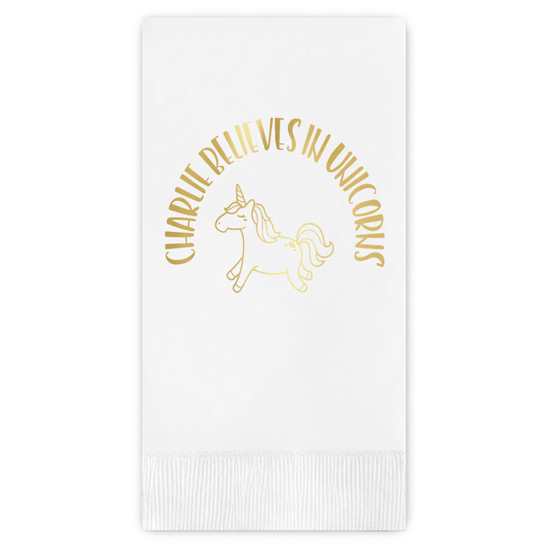 Custom Unicorns Guest Napkins - Foil Stamped (Personalized)