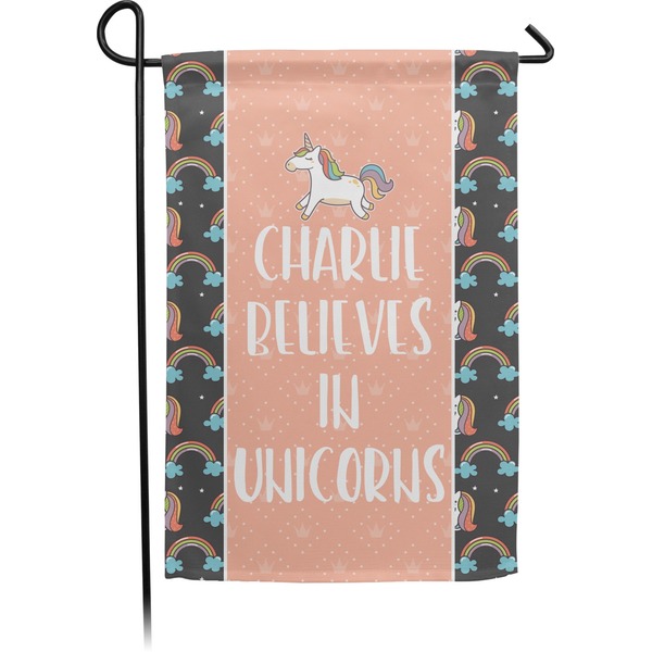 Custom Unicorns Small Garden Flag - Double Sided w/ Name or Text