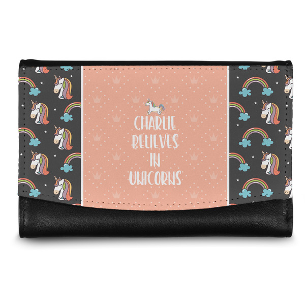 Custom Unicorns Genuine Leather Women's Wallet - Small (Personalized)