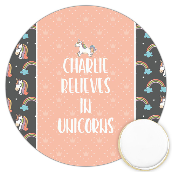 Custom Unicorns Printed Cookie Topper - 3.25" (Personalized)