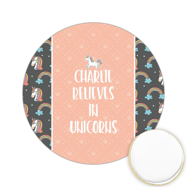 Custom Unicorns Printed Cookie Topper - 2.15" (Personalized)