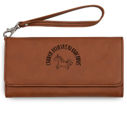 Unicorns Ladies Leatherette Wallet - Laser Engraved - Rawhide (Personalized)