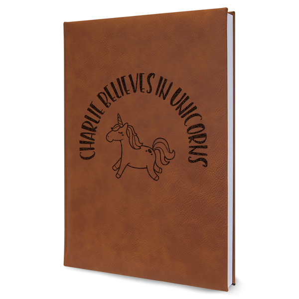 Custom Unicorns Leather Sketchbook - Large - Double Sided (Personalized)