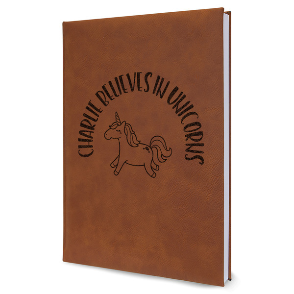 Custom Unicorns Leather Sketchbook - Large - Single Sided (Personalized)