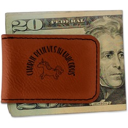 Unicorns Leatherette Magnetic Money Clip - Double Sided (Personalized)