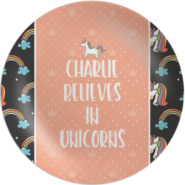 Custom Unicorns Melamine Salad Plate - 8" (Personalized)