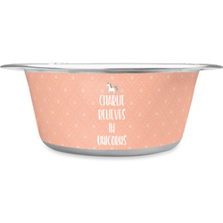 Unicorns Stainless Steel Dog Bowl - Small (Personalized)