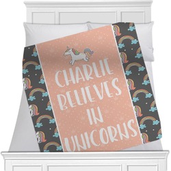 Unicorns Minky Blanket - Twin / Full - 80"x60" - Double Sided (Personalized)