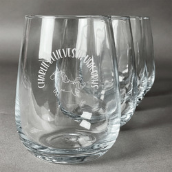 Unicorns Stemless Wine Glasses (Set of 4) (Personalized)