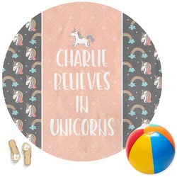 Unicorns Round Beach Towel (Personalized)