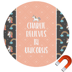 Unicorns Round Car Magnet - 10" (Personalized)
