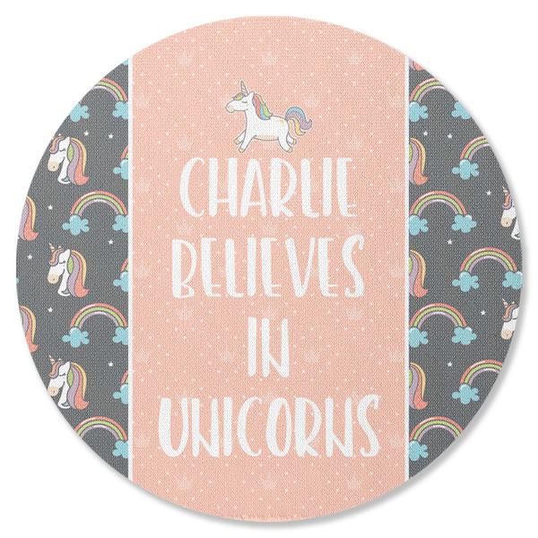 Custom Unicorns Round Rubber Backed Coaster (Personalized)