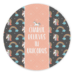 Unicorns Round Stone Trivet (Personalized)