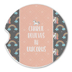 Unicorns Sandstone Car Coaster - Single (Personalized)