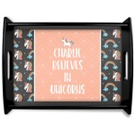 Unicorns Black Wooden Tray - Large (Personalized)