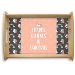 Unicorns Natural Wooden Tray - Small (Personalized)