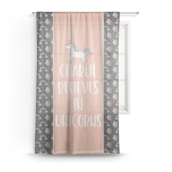 Unicorns Sheer Curtain - 50"x84" (Personalized)