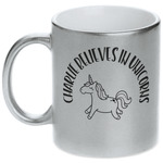 Unicorns Metallic Silver Mug (Personalized)