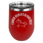 Unicorns Stemless Stainless Steel Wine Tumbler - Red - Double Sided (Personalized)