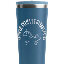 Unicorns RTIC Everyday Tumbler with Straw - 28oz - Steel Blue - Double-Sided (Personalized)